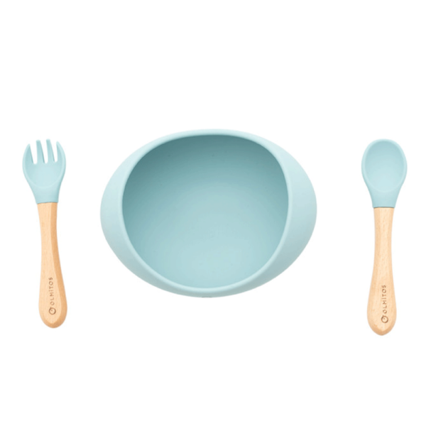 Set Alimentação Olmitos 3 Peças Silicone Azul Autobrinca Online
