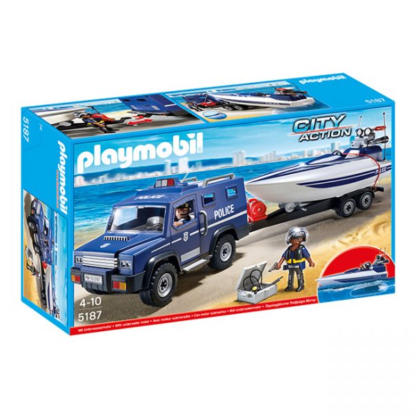 Playmobil Camião da Polícia com Lancha Autobrinca Online