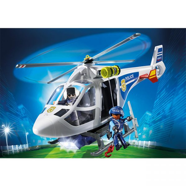 Playmobil Helicóptero da Polícia com luzes LED Autobrinca Online