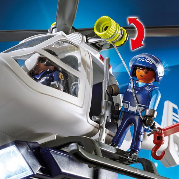 Playmobil Helicóptero da Polícia com luzes LED Autobrinca Online