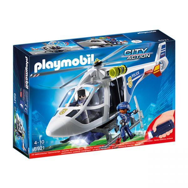 Playmobil Helicóptero da Polícia com luzes LED Autobrinca Online