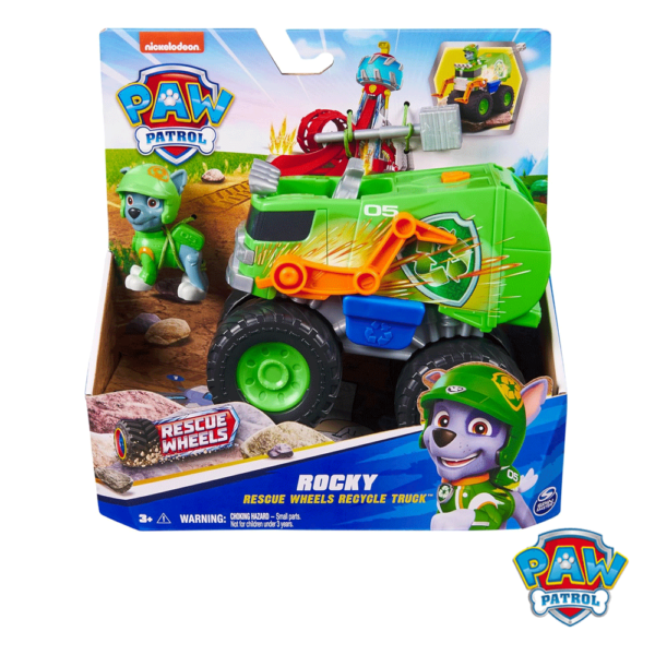 Patrulha Pata Rescue Wheels Rocky e o Camião de Reciclagem Autobrinca Online