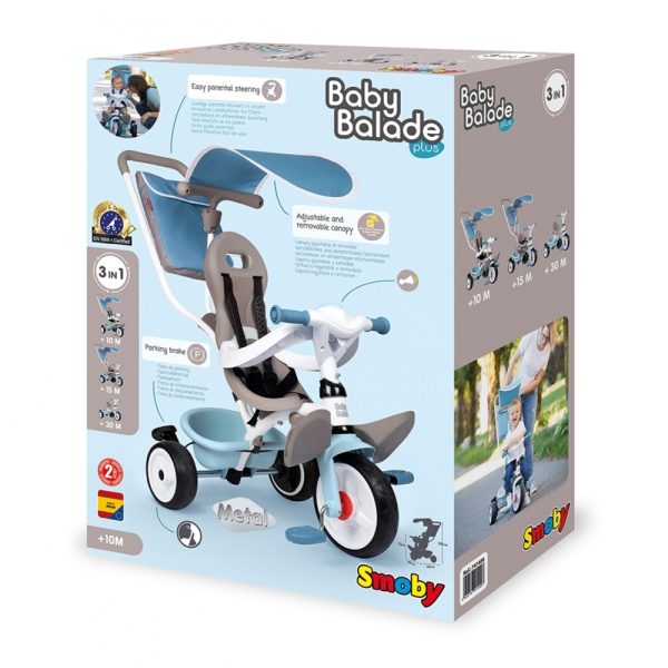 Triciclo Smoby Baby Balade Plus Azul