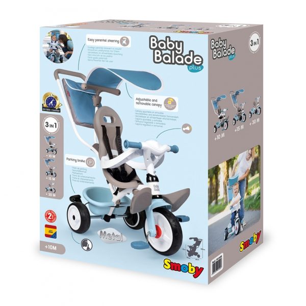 Triciclo Smoby Baby Balade Plus Azul Autobrinca Online