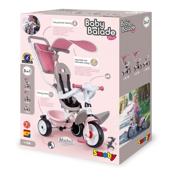 Triciclo Smoby Baby Balade Plus Rosa Autobrinca Online