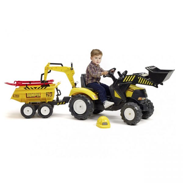 Trator Powerloader + Reboque Basculante + Pás + Capacete Autobrinca Online