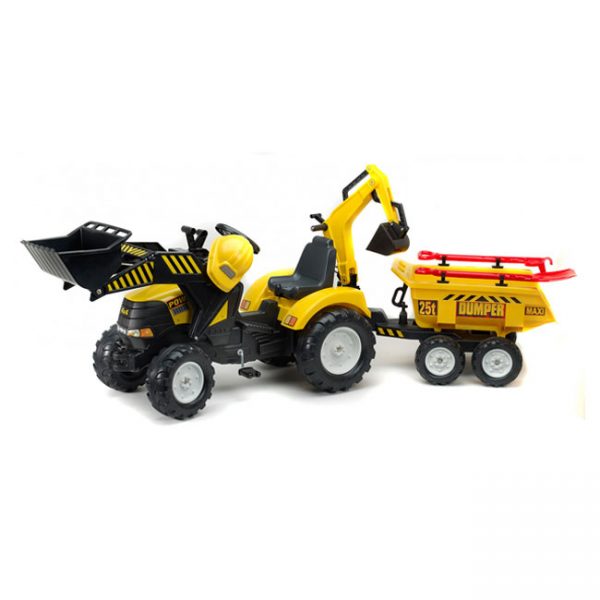 Trator Powerloader + Reboque Basculante + Pás + Capacete Autobrinca Online
