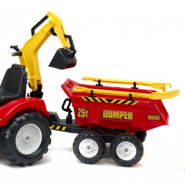 Trator Powerloader Red + Reboque Basculante + Pás