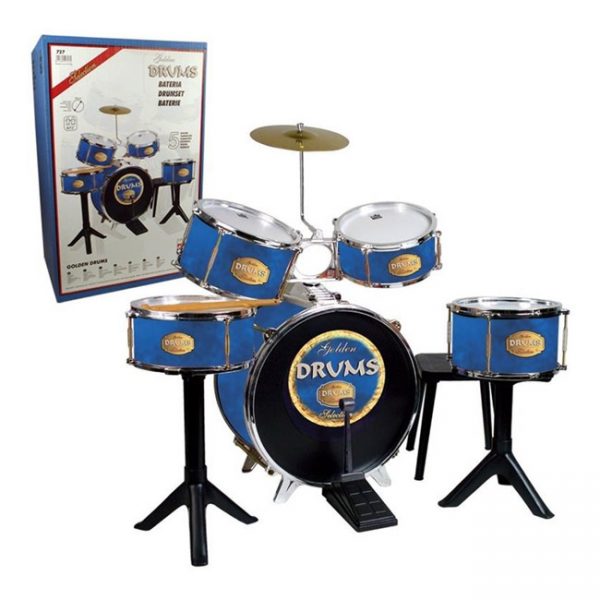 Bateria Musical Golden Drums Azul Autobrinca Online