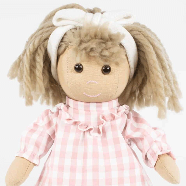 Boneca de Trapos La Nina Cris Vichy Rosa Autobrinca Online
