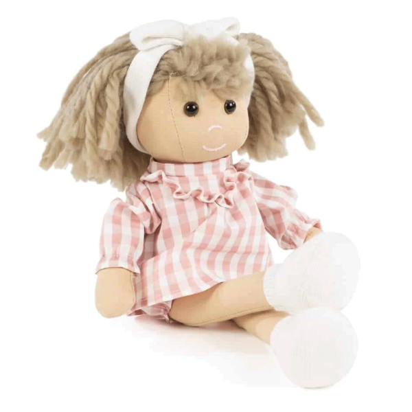 Boneca de Trapos La Nina Cris Vichy Rosa Autobrinca Online