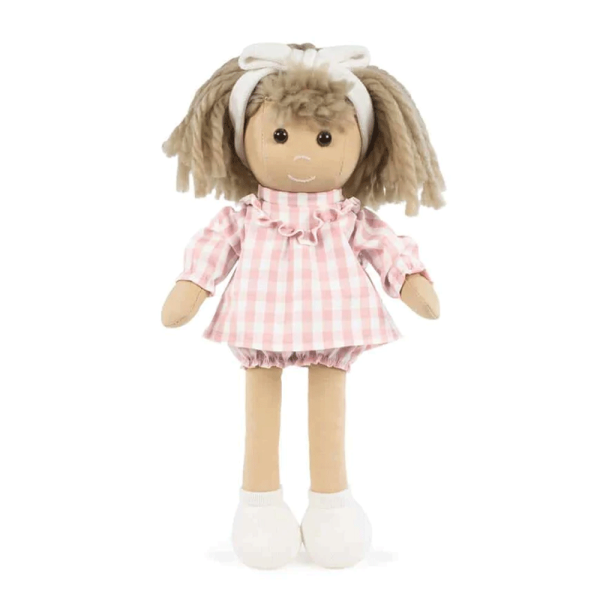 Boneca de Trapos La Nina Cris Vichy Rosa Autobrinca Online