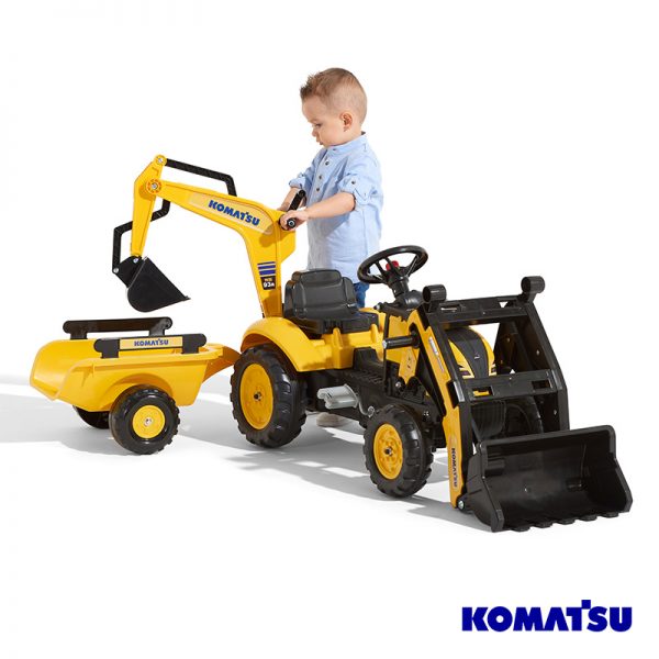 Escavadora Komatsu Small + Reboque + Pás Autobrinca Online