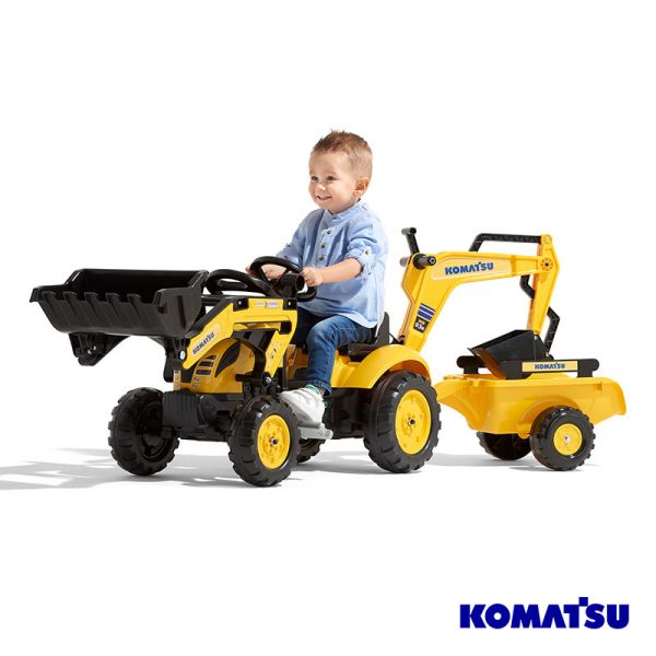 Escavadora Komatsu Small + Reboque + Pás Autobrinca Online