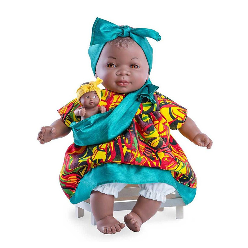Boneca Maria Mulata c/ Bebé - Verde