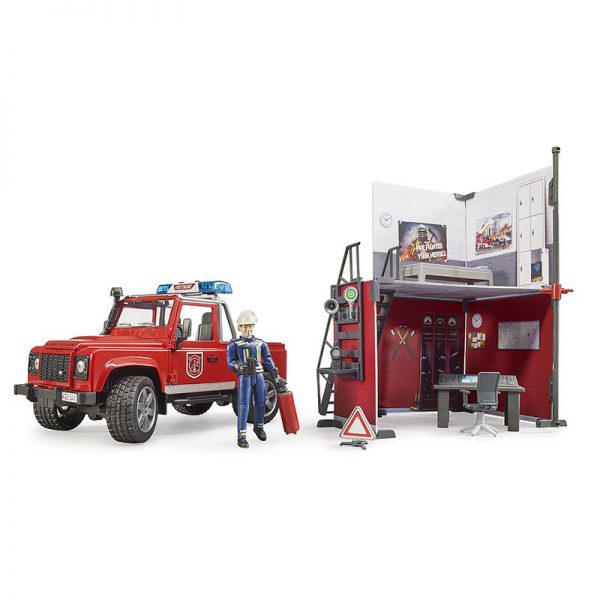 Quartel Bombeiros c/ Land Rover Defender e Bombeiro Autobrinca Online