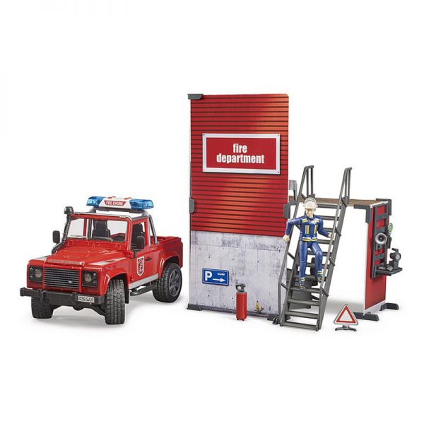 Quartel Bombeiros c/ Land Rover Defender e Bombeiro Autobrinca Online