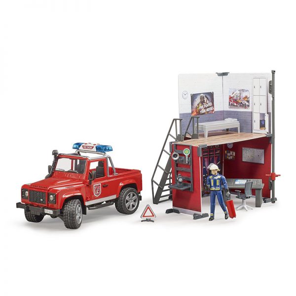 Quartel Bombeiros c/ Land Rover Defender e Bombeiro Autobrinca Online