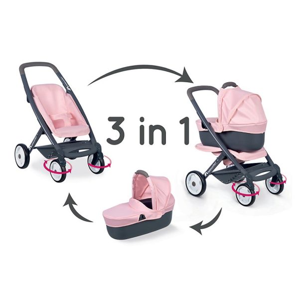 Carrinho de Bonecas Bebe Confort 3 em 1 Rosa