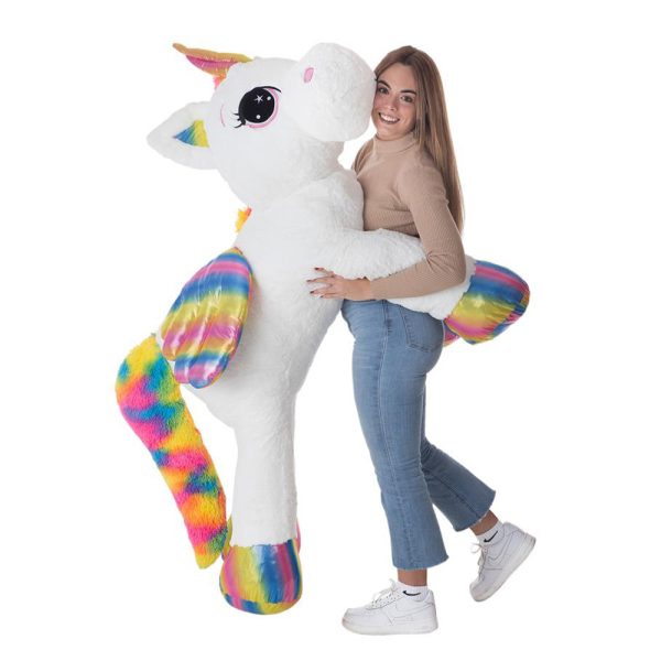 Unicórnio Branco Colorido Peluche 130cm Autobrinca Online