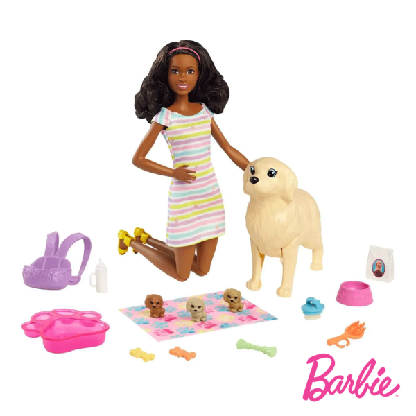 Barbie e Cachorrinhos Recém-Nascidos Autobrinca Online