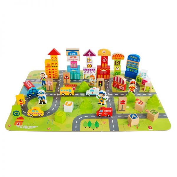 Pack 100 Blocos de Madeira – A Cidade