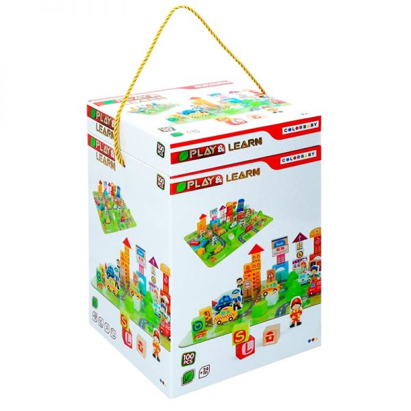 Pack 100 Blocos de Madeira – A Cidade