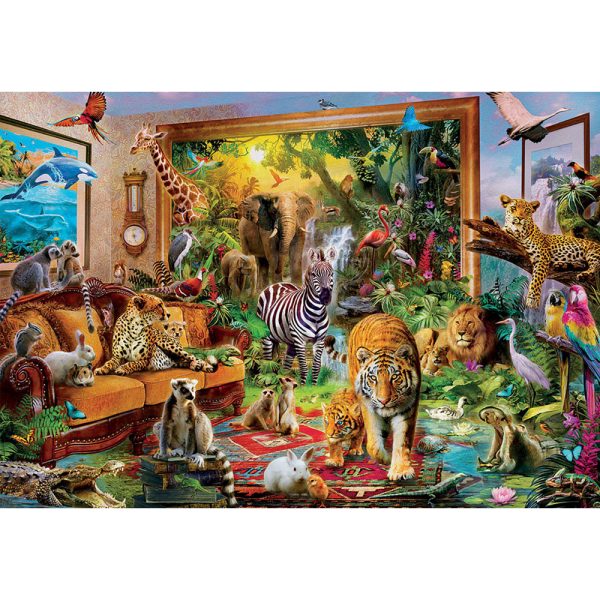 Puzzle 6000 Animais a Entrar em Casa Autobrinca Online