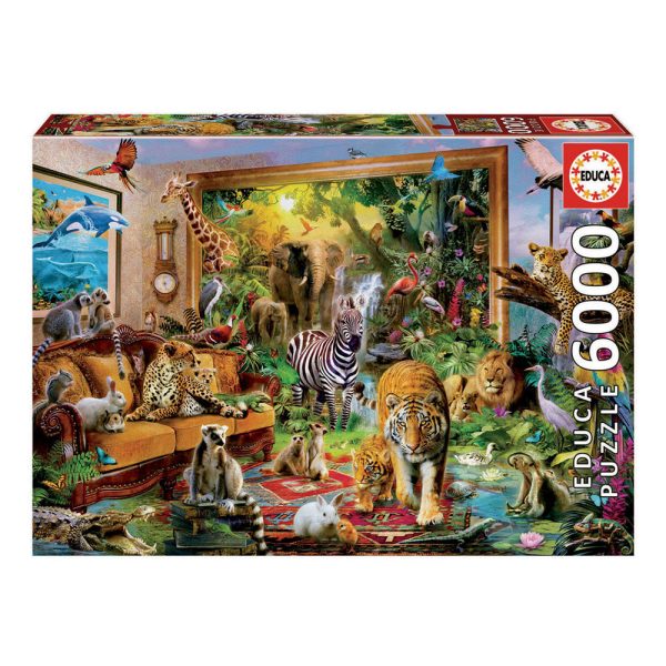 Puzzle 6000 Animais a Entrar em Casa Autobrinca Online