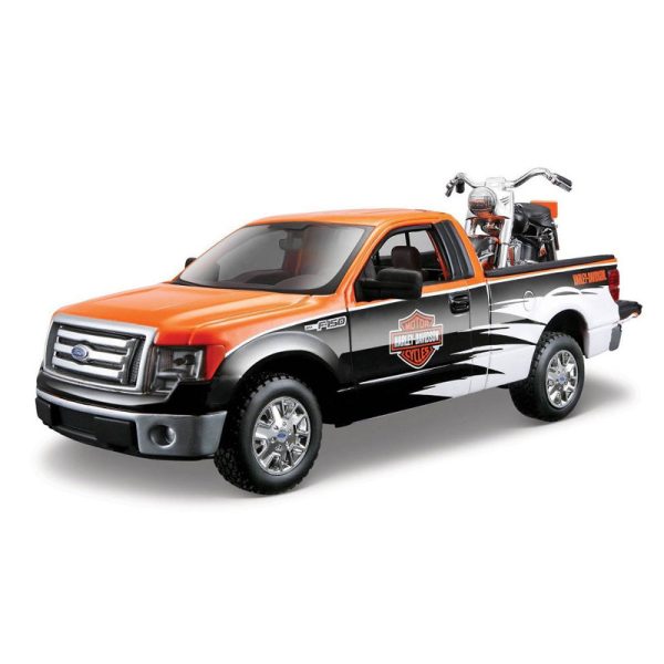 Ford F150 STX 1:27 c/ Moto Harley Davidson 1958 FLH Duo Glide 1:24 Autobrinca Online