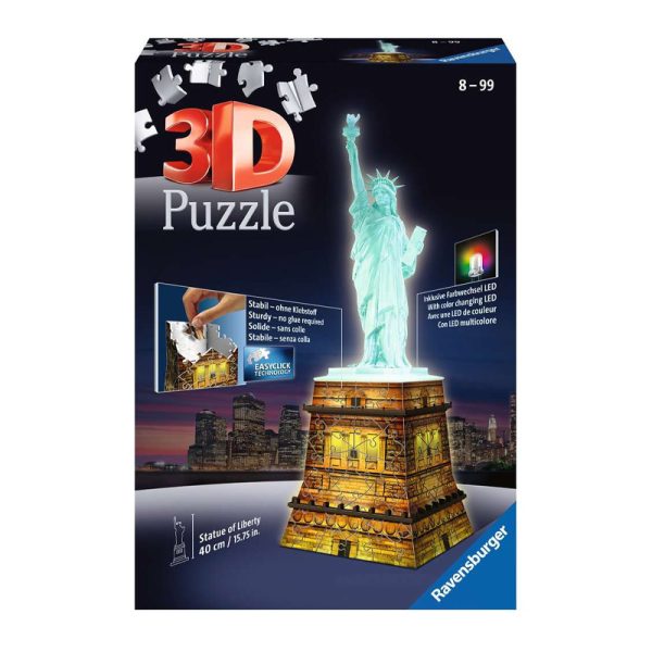 Puzzle 3D Estátua da Liberdade c/ Luz – 108 Peças Autobrinca Online