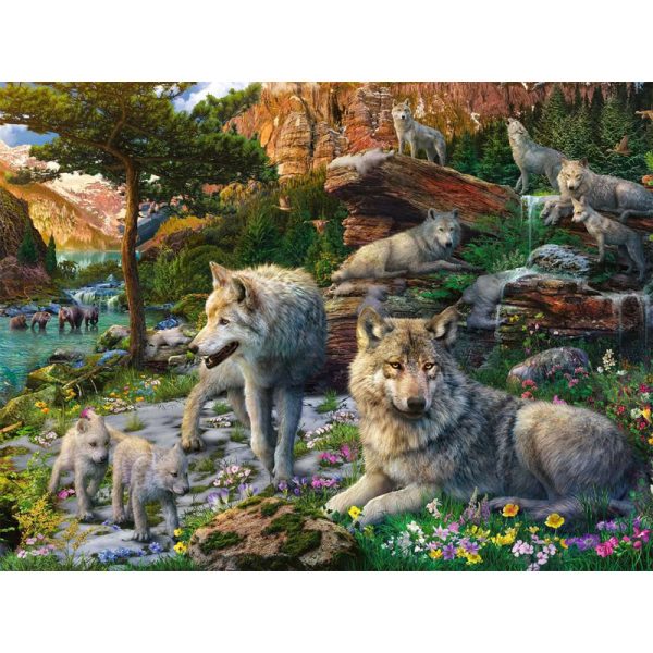 Puzzle Lobos na Primavera – 1500 Peças Autobrinca Online