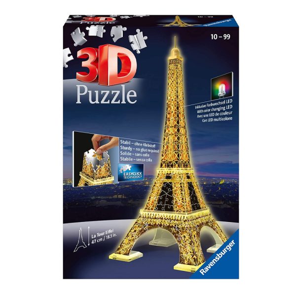 Puzzle 3D Torre Eiffel c/ Luz – 108 Peças Autobrinca Online