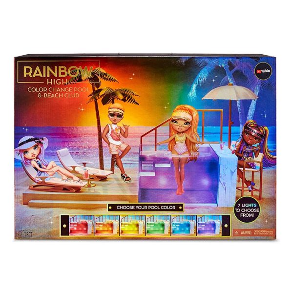 Rainbow High Piscina e Clube de Praia Color Change