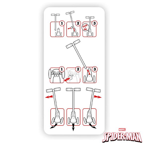 Trotinete Twist and Roll Stamp Spider-Man Autobrinca Online