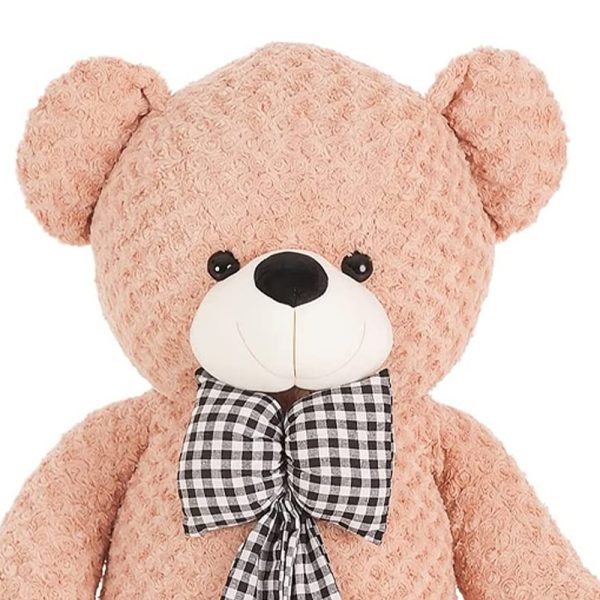 Urso Peluche Castanho c/ Laço Xadrez 100cm Autobrinca Online