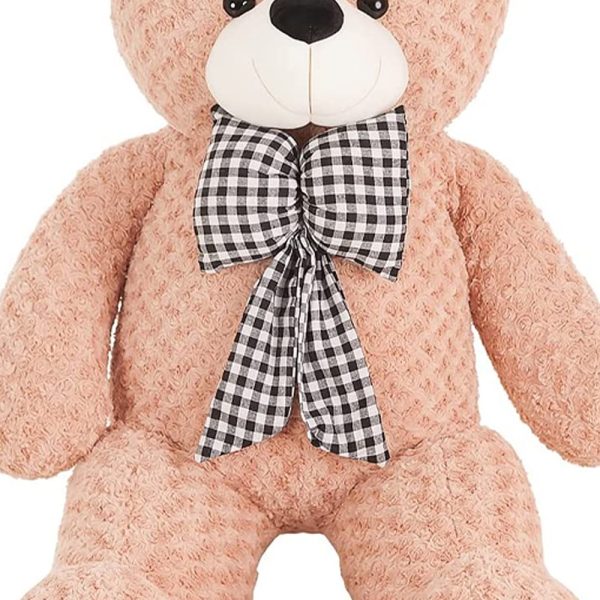 Urso Peluche Castanho c/ Laço Xadrez 100cm Autobrinca Online