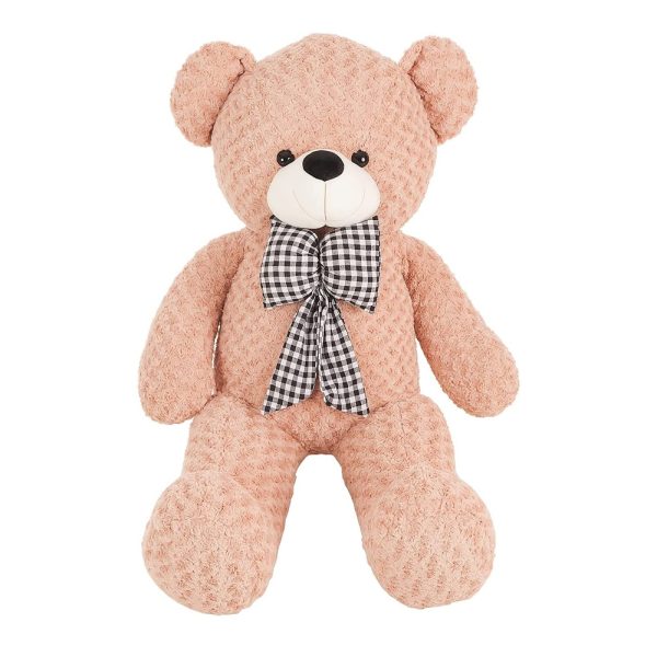 Urso Peluche Castanho c/ Laço Xadrez 100cm Autobrinca Online