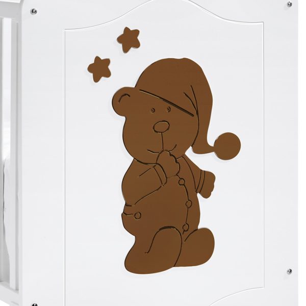 Cama Trama Série Sleepy Bear Branco Mate/Chocolate Autobrinca Online