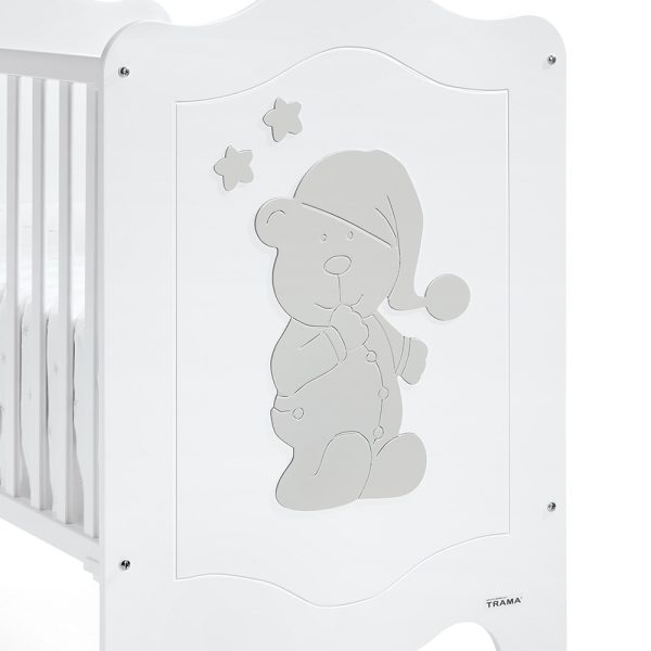 Cama Trama Série Sleepy Bear Branco Mate/Prata Mate Autobrinca Online