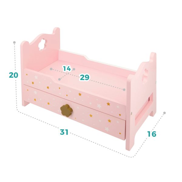 Cama de Bonecas em Madeira Rosa Autobrinca Online