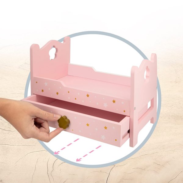 Cama de Bonecas em Madeira Rosa Autobrinca Online