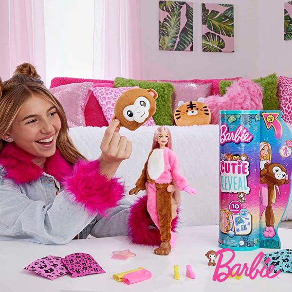 Barbie Cutie Reveal Série Amigos da Selva Macaco Autobrinca Online