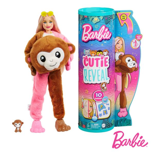Barbie Cutie Reveal Série Amigos da Selva Macaco Autobrinca Online