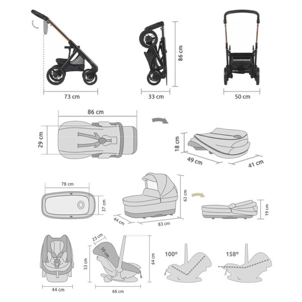 Trio Bébécar Pack Prow Compact Basic KA412 Chassi Fumé Preto Autobrinca Online