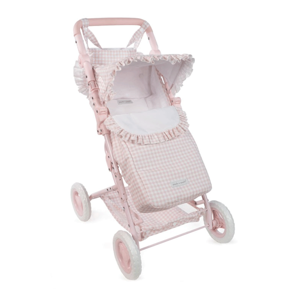 Carrinho de Bonecas La Nina Vichy Rosa c/ Cobrepernas Autobrinca Online