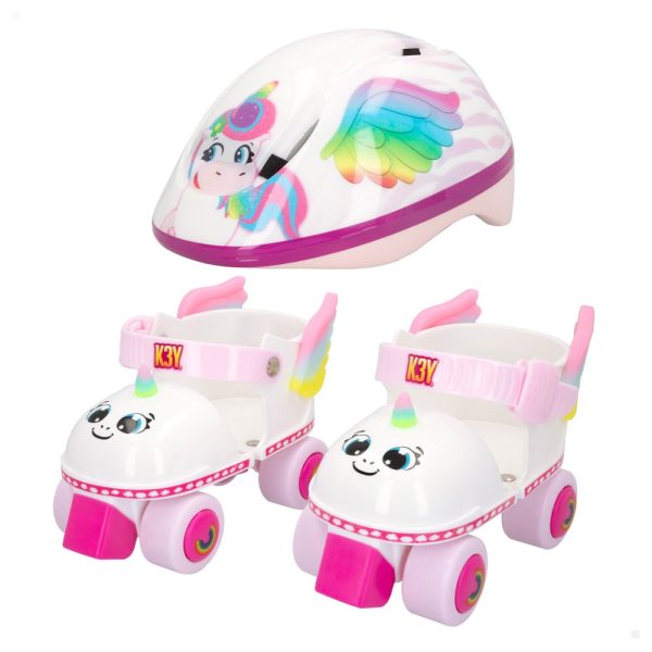 Conjunto de Patins e Capacete K3yriders Unicórnio Tam 24-30 Autobrinca Online