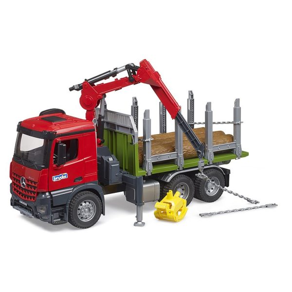 Camião Mercedes Benz Arocs Vermelho c/ Grua e Troncos Autobrinca Online