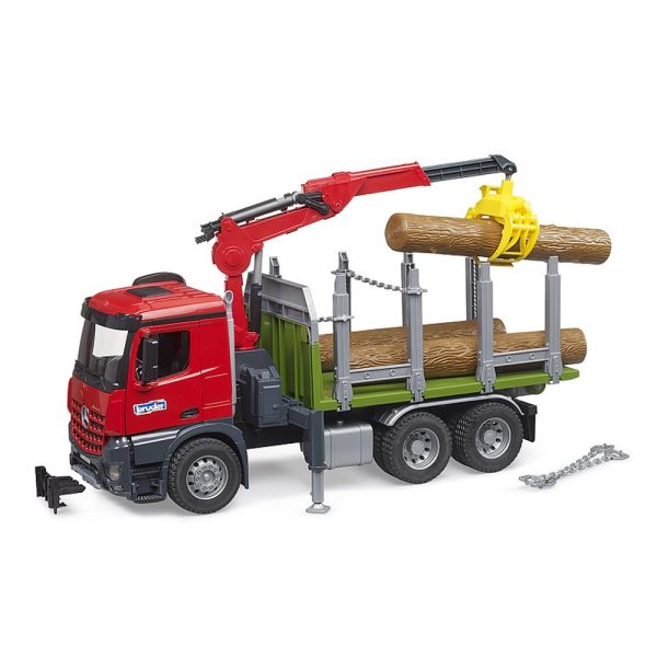 Camião Mercedes Benz Arocs Vermelho c/ Grua e Troncos Autobrinca Online