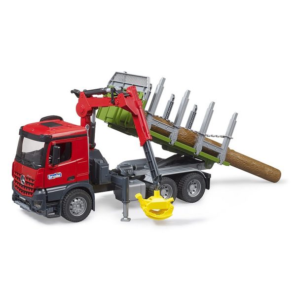 Camião Mercedes Benz Arocs Vermelho c/ Grua e Troncos Autobrinca Online